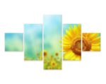Obraz Wieloczęściowy Dekoracyjne Kwiaty Słonecznika 3D
