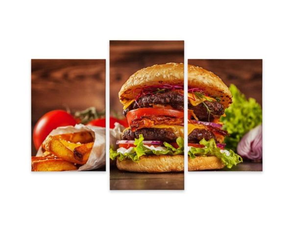 Obraz Wieloczęściowy Domowy Hamburger