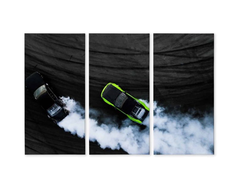 Obraz Wieloczęściowy Dryfujące Samochody 3D
