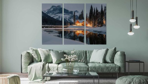 Obraz Wieloczęściowy Emerald Lake W Kanadzie Zimą