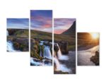 Obraz Wieloczęściowy Góra Kirkjufell Z Wodospadami