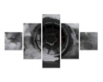 Obraz Wieloczęściowy Koło Samochodu W Chmurze Dymu 3D
