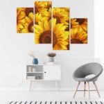 Obraz Wieloczęściowy Kwiaty Słonecznika 3D