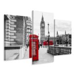 Obraz Wieloczęściowy Londyńska Budka Telefoniczna I Big Ben