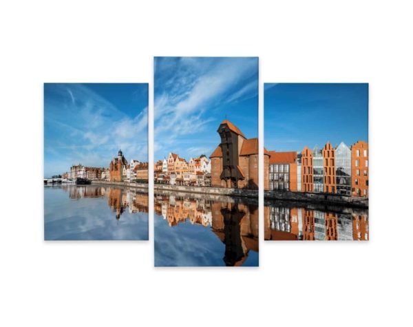 Obraz Wieloczęściowy Panorama Gdańska Z Widokiem Na Rzekę