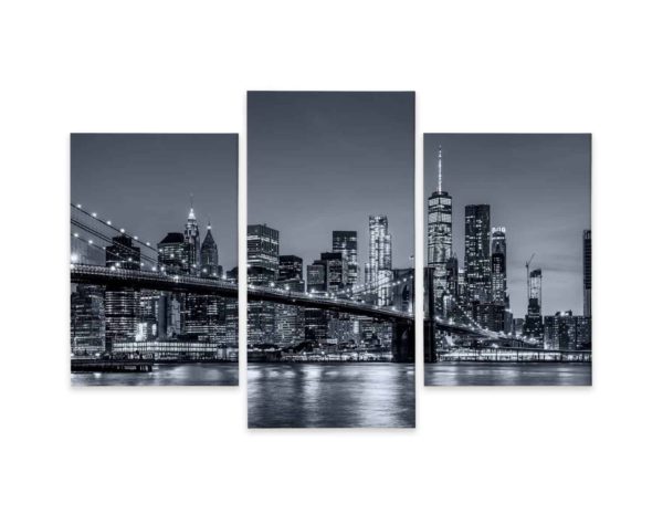 Obraz Wieloczęściowy Panorama Nowego Jorku Nocą