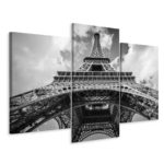Obraz Wieloczęściowy Paryż Wieża Eiffla Czarno-Biały Widok