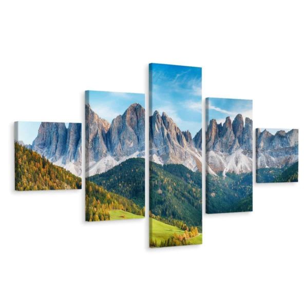 Obraz Wieloczęściowy Pasmo Górskie Dolomity We Włoszech