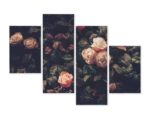 Obraz Wieloczęściowy Pastelowe Róże W Stylu Vintage