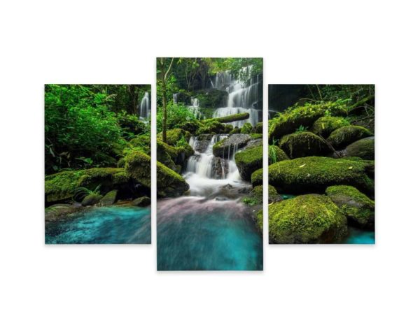 Obraz Wieloczęściowy Piękny Wodospad W Dżungli