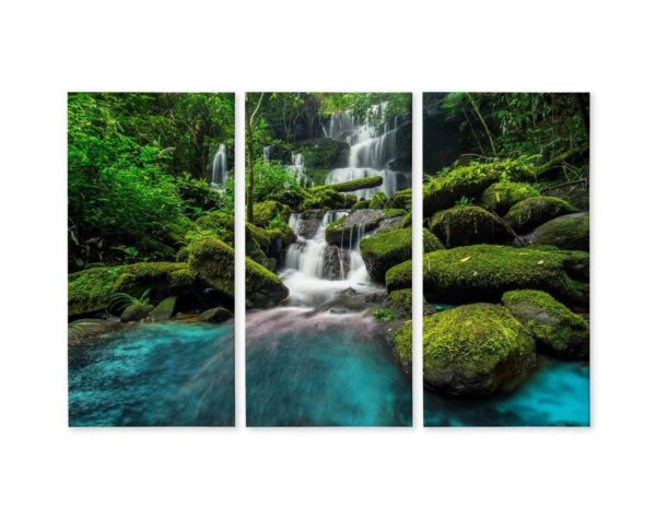 Obraz Wieloczęściowy Piękny Wodospad W Dżungli