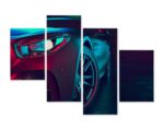 Obraz Wieloczęściowy Przód Samochodu Sportowego 3D
