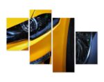 Obraz Wieloczęściowy Przód Żółtego Samochodu Sportowego