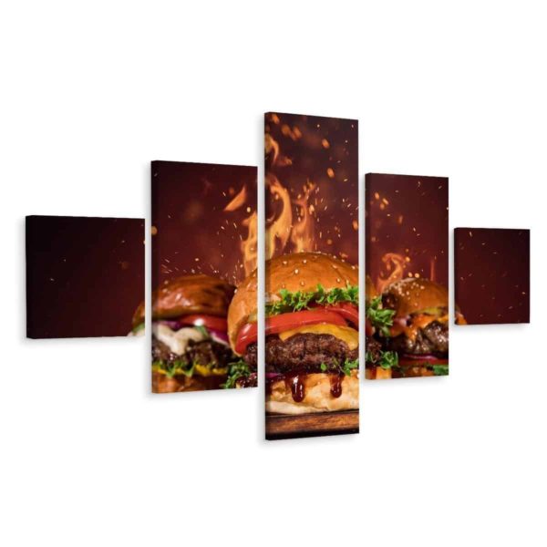 Obraz Wieloczęściowy Smaczne Hamburgery