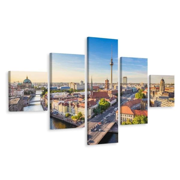 Obraz Wieloczęściowy Szprewa I Panorama Berlina