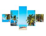 Obraz Wieloczęściowy Varadero Beach Na Kubie I Amerykańskie Auto