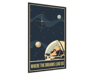Plakat Astronauta W Kosmosie W Stylu Vintage