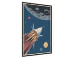 Plakat Rakieta Kosmiczna I Planety W Stylu Retro