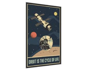 Plakat Sondy Kosmiczne W Stylu Vintage