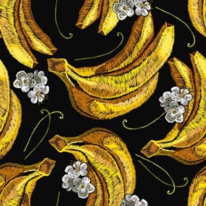 Tapeta Banany Z Kwiatami