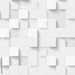 Tapeta Biała Nowoczesna Mozaika - Efekt 3D