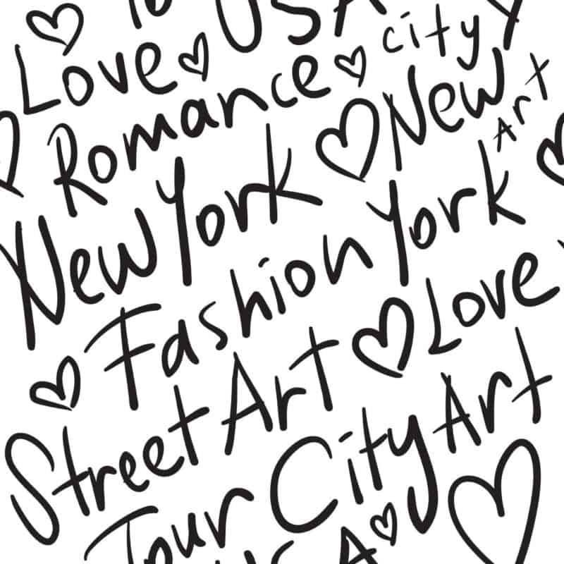 Tapeta Czarno-Biała Typografia Nowy Jork