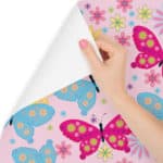 Tapeta Dla Dzieci Kolorowe Motyle Kwiaty Rośliny