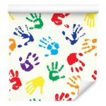 Tapeta Dla Dzieci - Kolorowe Odciski Dłoni