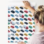 Tapeta Dla Dzieci - Kolorowe Samochody, Ciężarówki I Autobusy