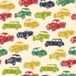 Tapeta Dla Dzieci - Kolorowe Samochody W Stylu Retro