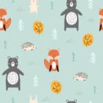 Tapeta Dla Dzieci - Leśne Zwierzątka W Pastelowych Barwach