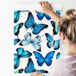 Tapeta Dla Dzieci Niebieskie Motyle Akwarela 3D