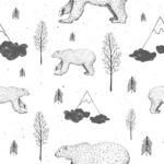 Tapeta Dla Dzieci - Niedźwiadki, Drzewa I Góry