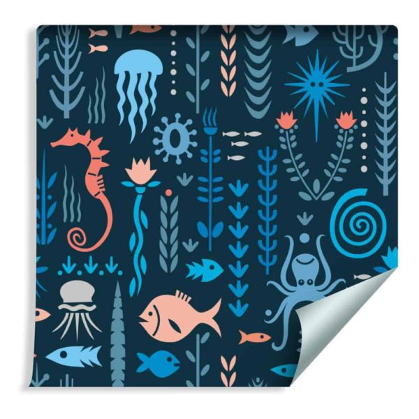 Tapeta Dla Dzieci - Podwodne Kolorowe Zwierzęta