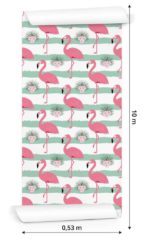 Tapeta Dla Dzieci - Różowe Flamingi