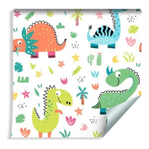 Tapeta Dla Dzieci - Zabawne Dinozaury Jak Z Kreskówki