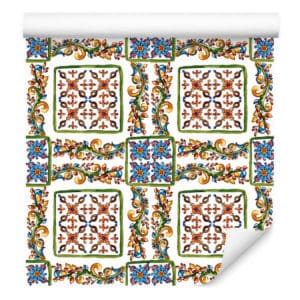Tapeta Do Kuchni Kolorowa Mozaika, Imitacja Płytek