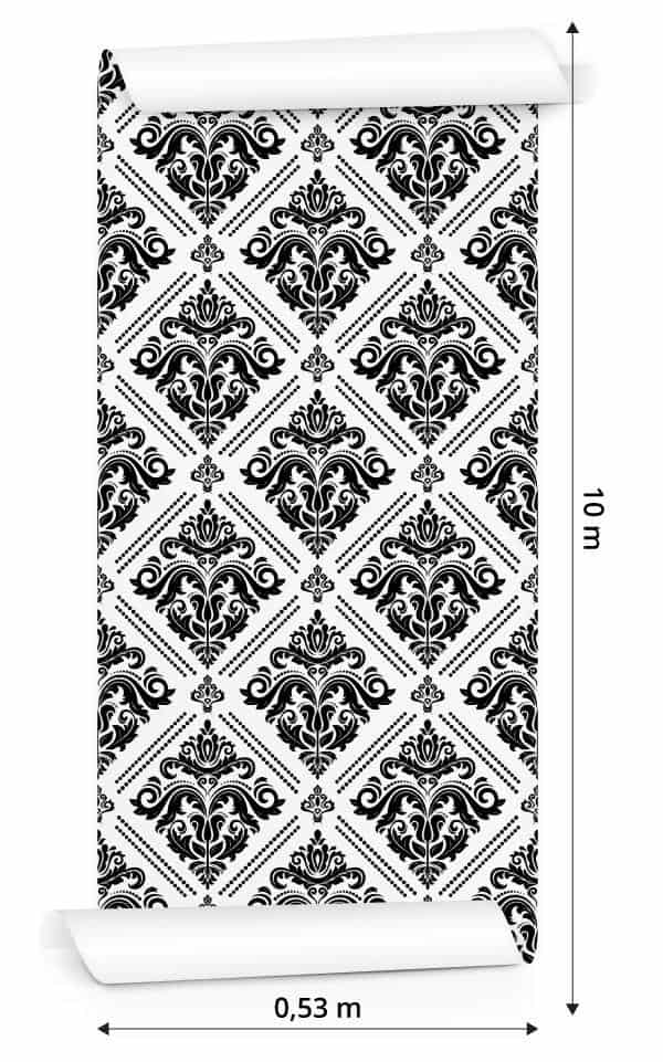 Tapeta Klasyczne Czarno-Białe Ornamenty