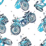 Tapeta Niebieskie Motocykle Vintage