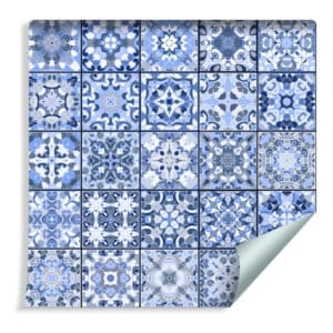 Tapeta Piękna Niebieska Orientalna Mozaika
