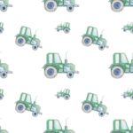 Tapeta Traktory Malowane Akwarelą